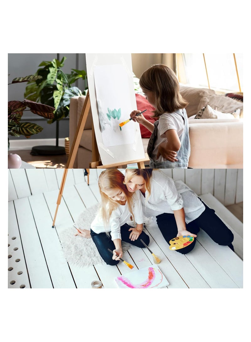 Zikra 10PCS Wide Nylon Flat Brush Set for Watercolor, Oil, Gouache, and Acrylic Painting - Professional Brushes for Kids, Art Students, and Graffiti Artists (17.5CM) - Image 5