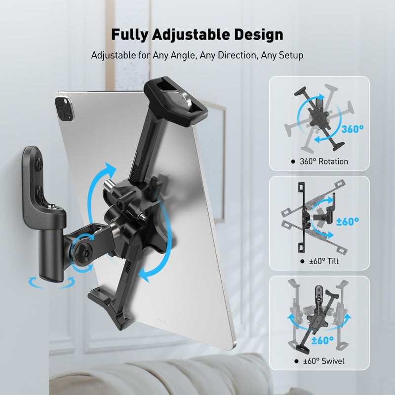 AboveTEK Anti-Theft iPad Wall Mount with Lock & Key, 360Â° Rotating Tablet Holder for 7.9"â€“14.6" Devices, Heavy-Duty Aluminum & Steel Kiosk Mount for POS, Restaurant, Retail & Business Displays - Image 4