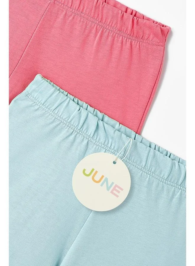 JUNE June Girl 2-Pack Short Baby Blue - Pink