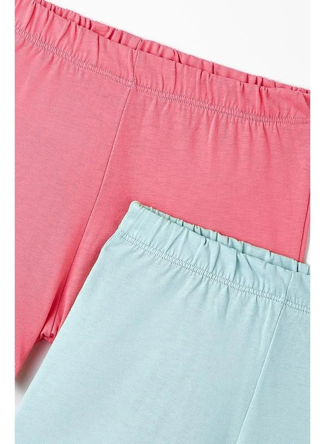 JUNE June Girl 2-Pack Short Baby Blue - Pink
