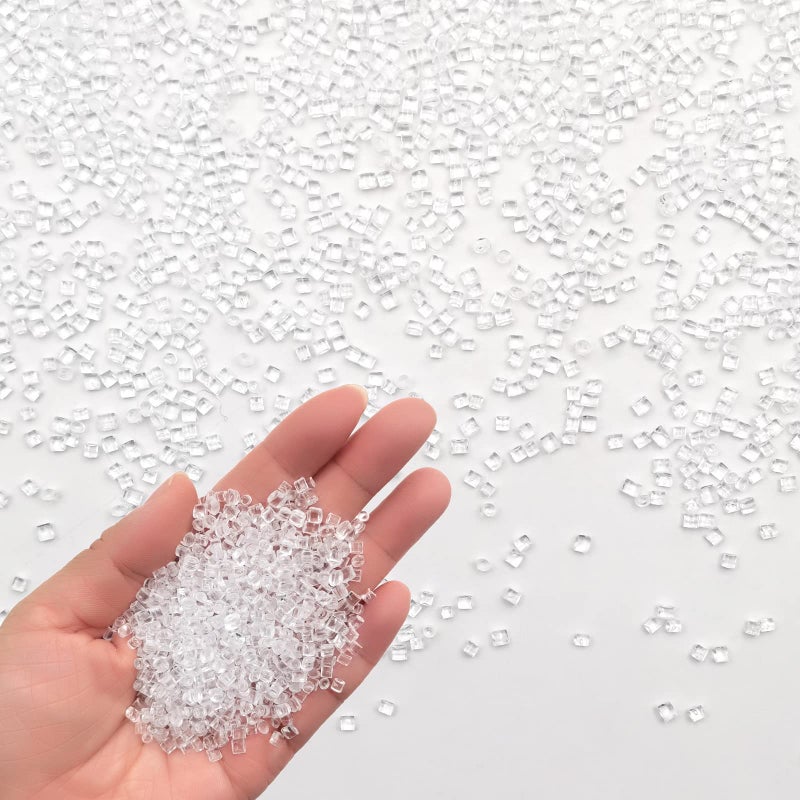 Zalaxt Fakes Ice Cubes, Tiny Fake Ice, Assorted Acrylic Ice Rocks 3 mm 0.98 Pound Clear, Plastic Ice Cubes Miniatures Dollhouse Accessories 440g - Image 3