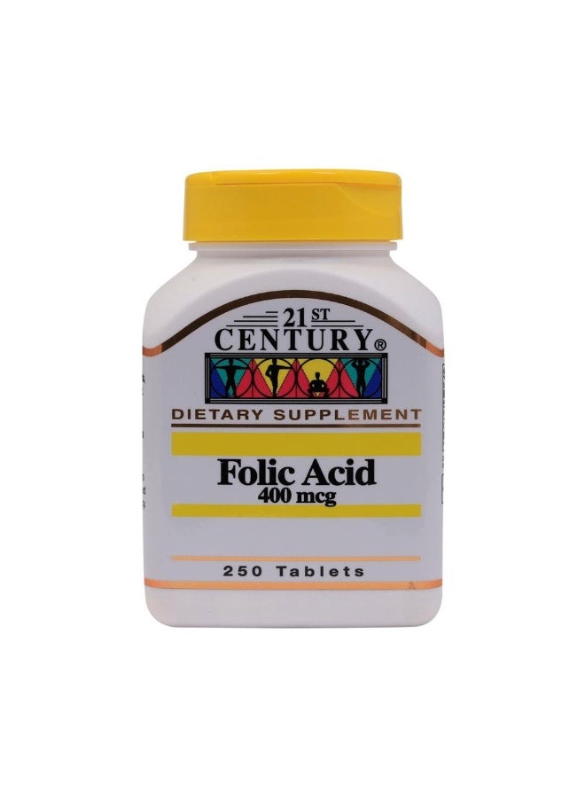 21st Century Folic Acid 400mcg 250 Tablets - Image 1