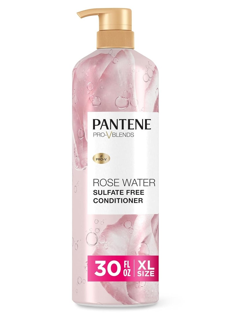 Pantene Pantene Rose Water Conditioner, Soothes, Replenishes Hydration, Safe for Color Treated Hair, Nutrient Infused with Vitamin B5 and Antioxidants, Pro-V Blends, 30.0 oz - Image 1