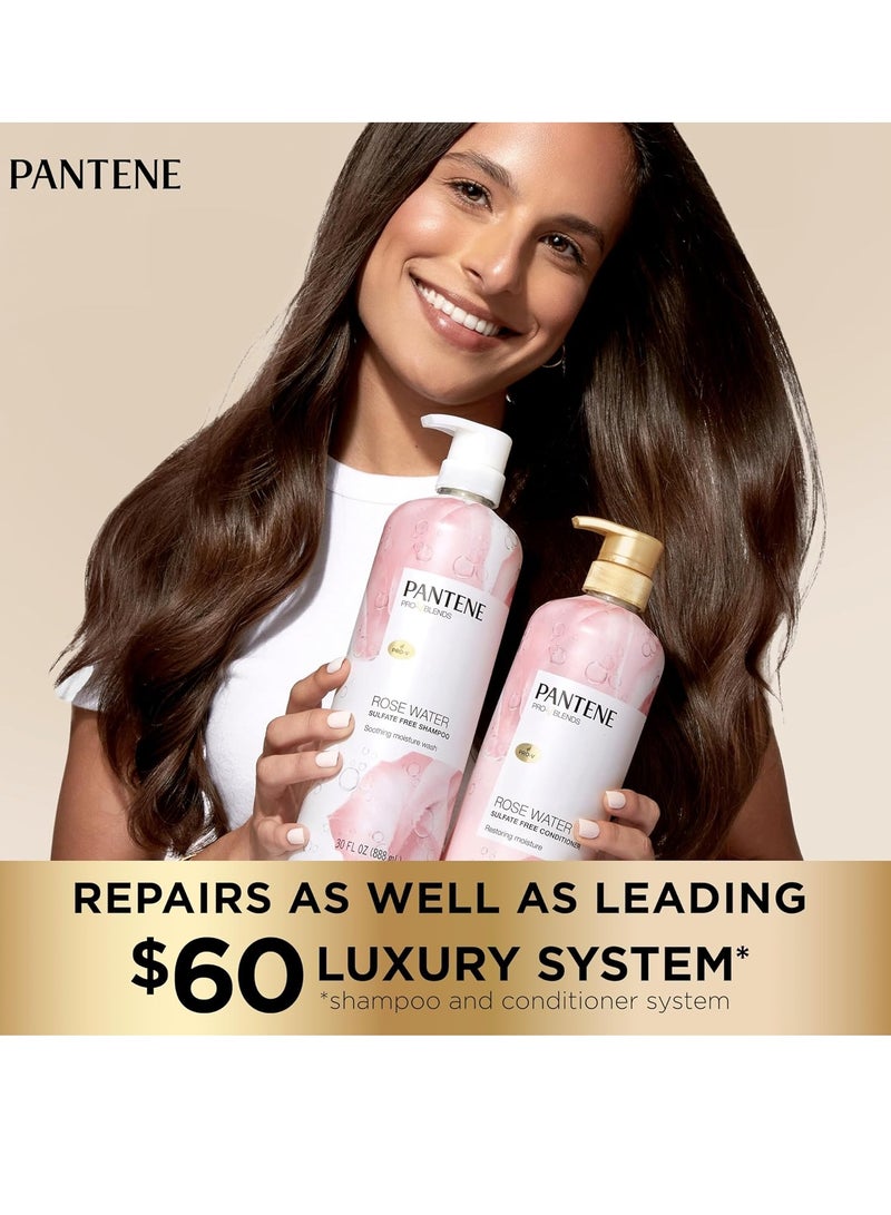 Pantene Pantene Rose Water Conditioner, Soothes, Replenishes Hydration, Safe for Color Treated Hair, Nutrient Infused with Vitamin B5 and Antioxidants, Pro-V Blends, 30.0 oz - Image 3