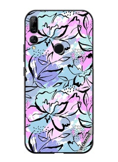 Protective Case Cover For Huawei Y9 Prime 2019 Abstract Flowers Print Design Multicolour