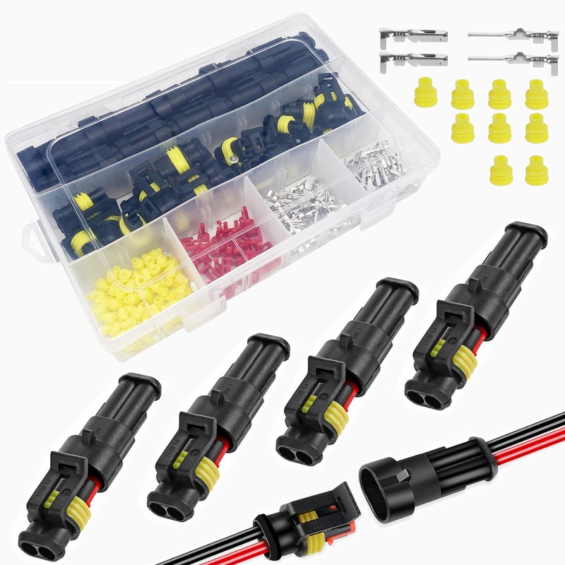 ZUOZE 20 Kit 2 Pin Connector with Storage Box 2016 AWG Waterproof Electrical Automotive Wire Connector 15mm Series Terminals Male Female Car Connectors Plug Sets