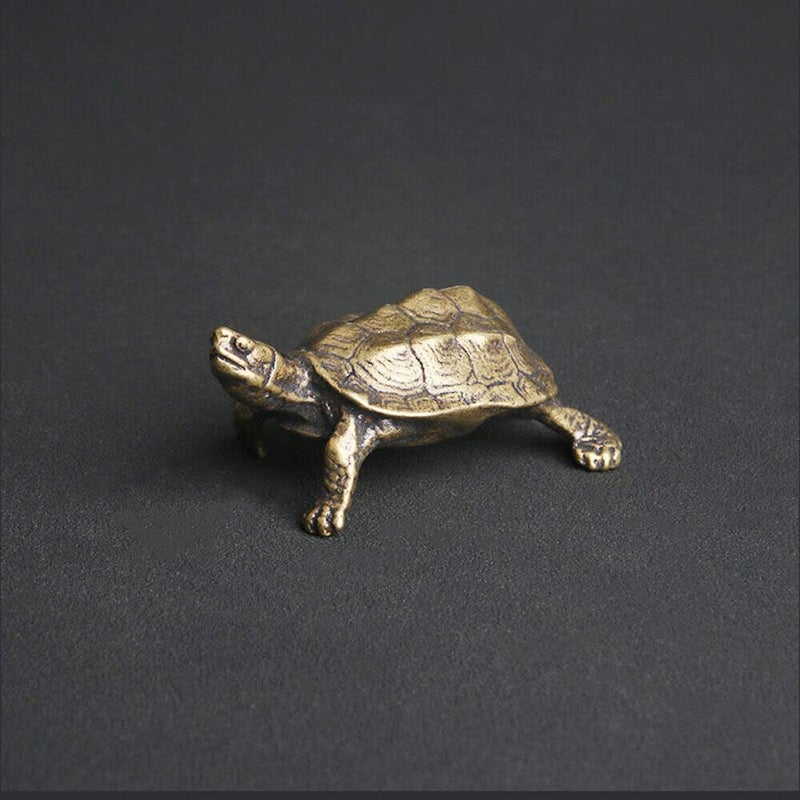 TEAMWILL 1PC Brass Vintage Turtle Figurine Statue Home Ornaments Animal Figurines Gift US - Image 5