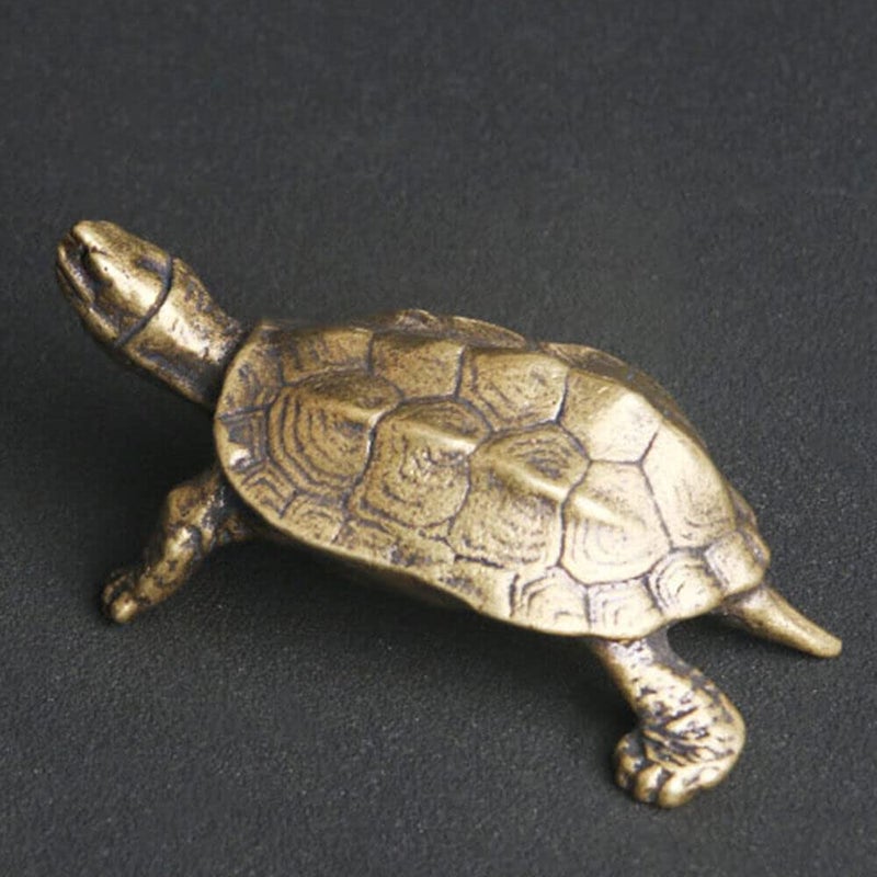 TEAMWILL 1PC Brass Vintage Turtle Figurine Statue Home Ornaments Animal Figurines Gift US - Image 3