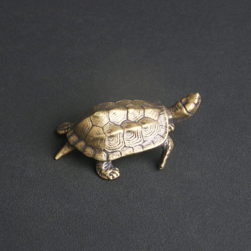 TEAMWILL 1PC Brass Vintage Turtle Figurine Statue Home Ornaments Animal Figurines Gift US - Image 4