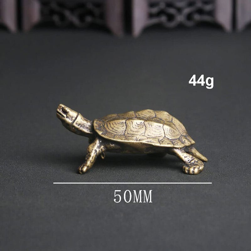 TEAMWILL 1PC Brass Vintage Turtle Figurine Statue Home Ornaments Animal Figurines Gift US - Image 2