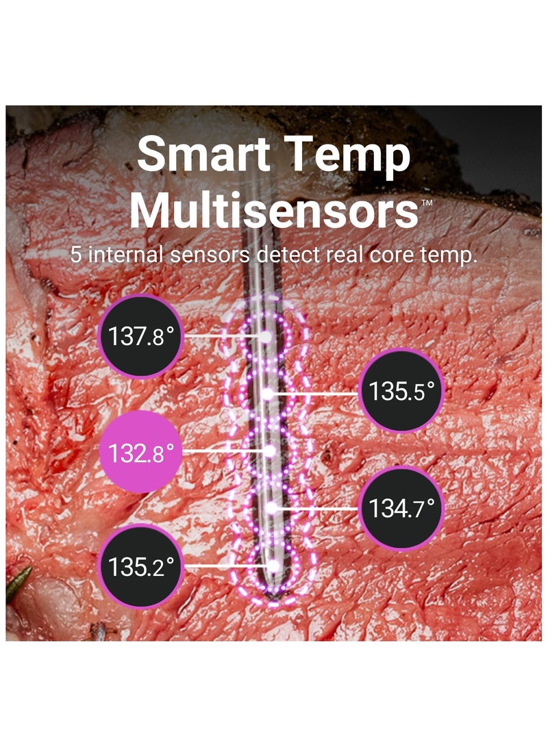 MEATER ميتر برو: مقياس حرارة اللحم الذكي اللاسلكي بلوتوث | مقاومة حرارة حتى 1000°F | مدى طويل | دقة معتمدة | للشواء، الفرن، الشواية، المدخن، القلاية الهوائية، القلاية العميقة | أكثر من 50 وصفة في التطبيق - Image 4