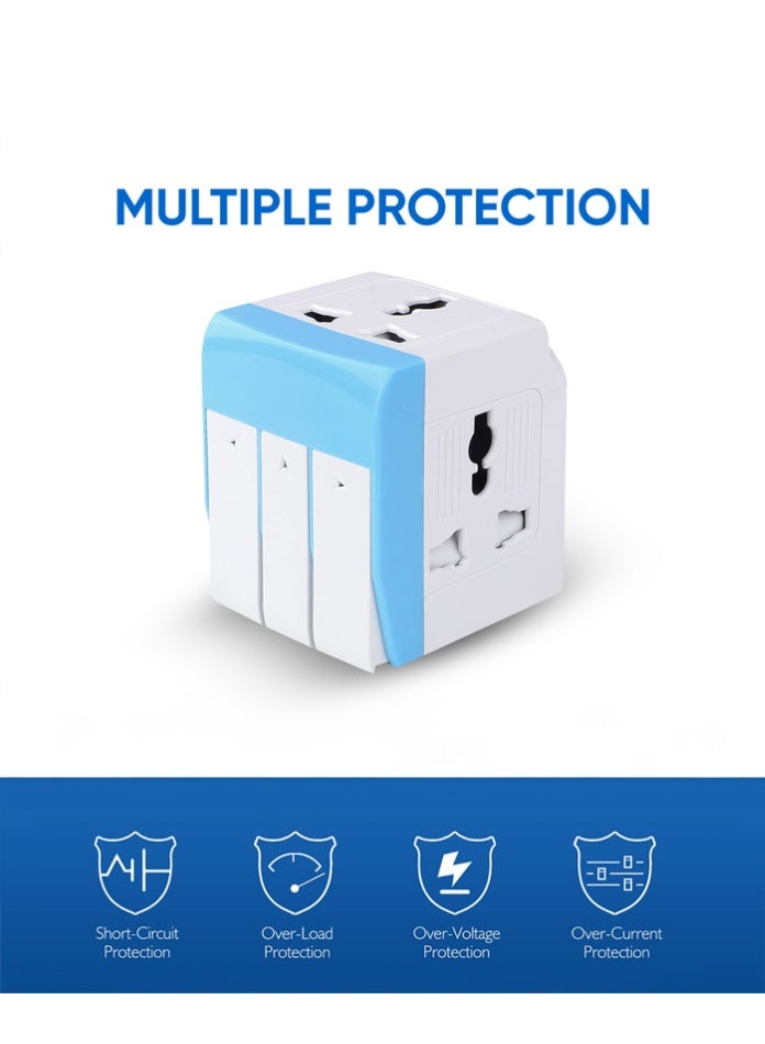 MODI Power Plug Adapters Universal Travel Adapters – 3-Way Multi Socket with Independent Switch & Neon Light, Portable Extension for Home, Office & Travel - Image 2
