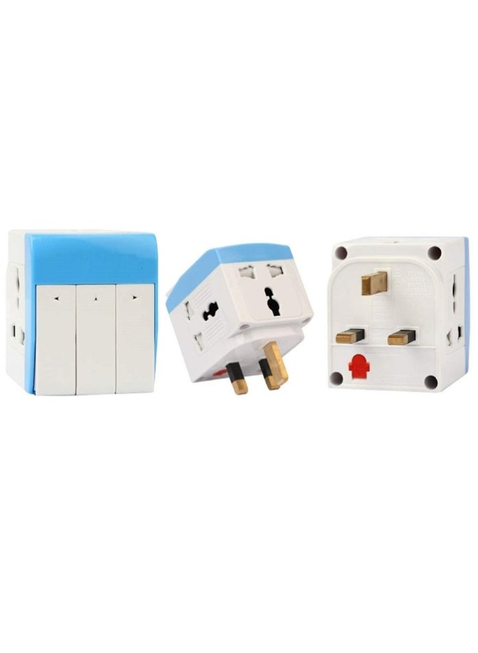 MODI Power Plug Adapters Universal Travel Adapters – 3-Way Multi Socket with Independent Switch & Neon Light, Portable Extension for Home, Office & Travel - Image 1