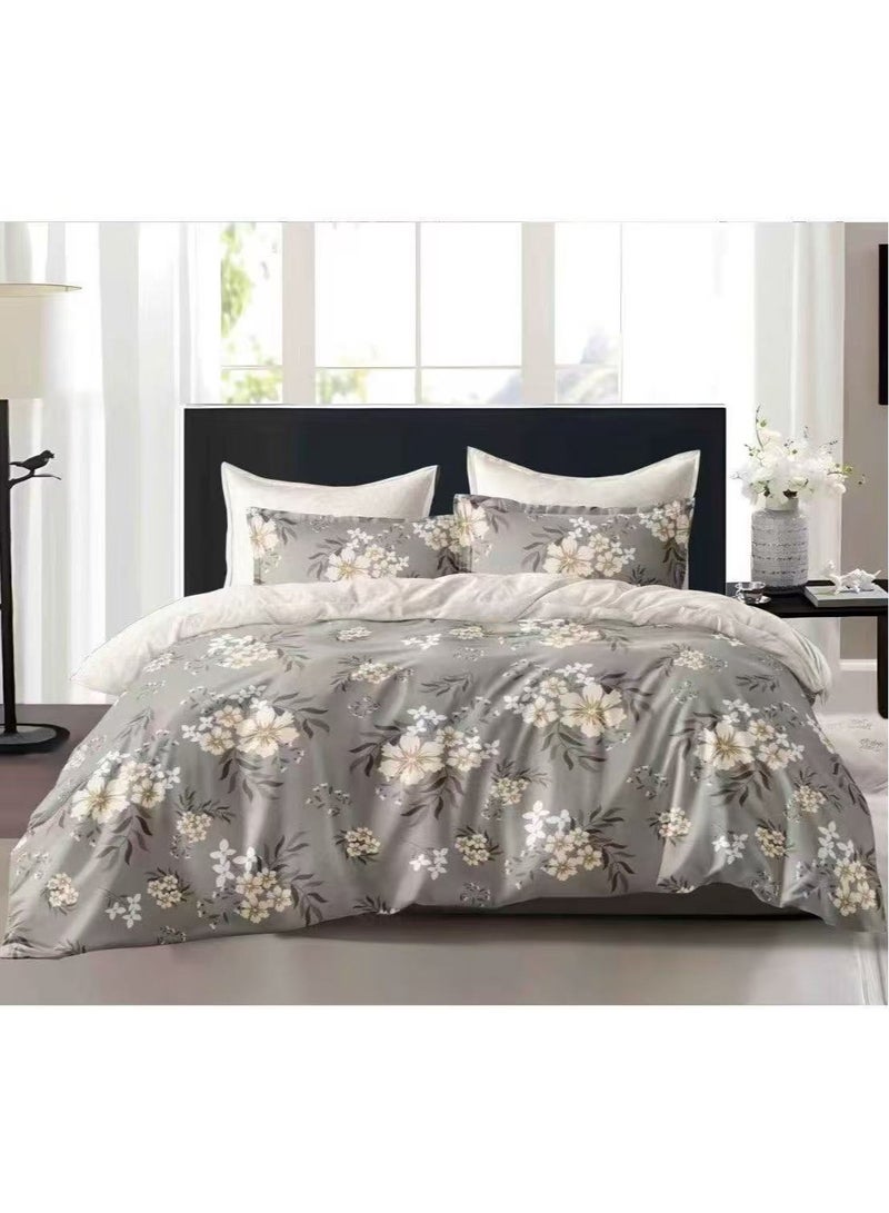 الرائد طقم غطاء لحاف كينج مكون من 6 قطع - طقم ملاءات سرير ناعمة وجيدة التهوية مع غطاء لحاف وملاءة ذات جيوب عميقة و4 أكياس وسائد - راحة طوال المواسم ونمط غرفة نوم أنيق