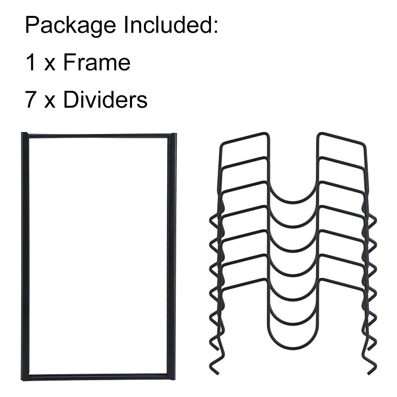 Toplife Pot Lids Organizer Rack for Cabinet and Countertop, 7+ Pan Lids and Bakeware Organizer Rack Holder with 7 Adjustable Compartments - Black - Image 5