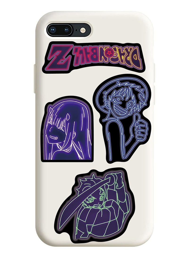 SOLARAE Anime Mixed Neon Stickers, 50pcs Waterproof Vinyl Decals Neon Light Laptop Stickers - Image 5