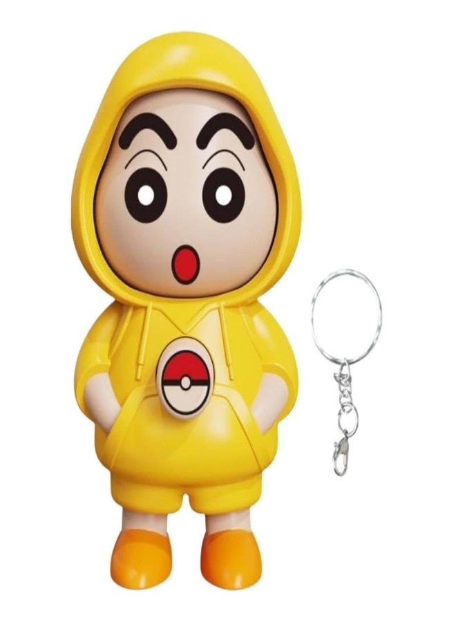 RIDERA Shinchan Action Figure Toy with 3 Face Expressions and Keychain Cute Cartoon Character in Hoodie for Kids Room Decor Gift Collectible Showpiece Toy for Boys Girls Fans (Pack of-2) - Image 2