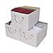 StorageWorks Storage Bins with Cotton Rope Handles, Storage Basket for Shelves, Bamboo Style, Mixture Beige, 3-Pack, - Image 2