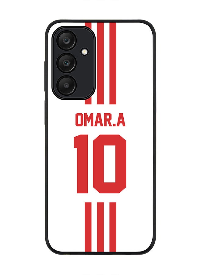 Stylizedd Rugged Black edge case for Samsung Galaxy A25, Slim fit Soft Case Flexible Thin Cover- Football Team-UAE, Player Name-Omar.A - Image 1