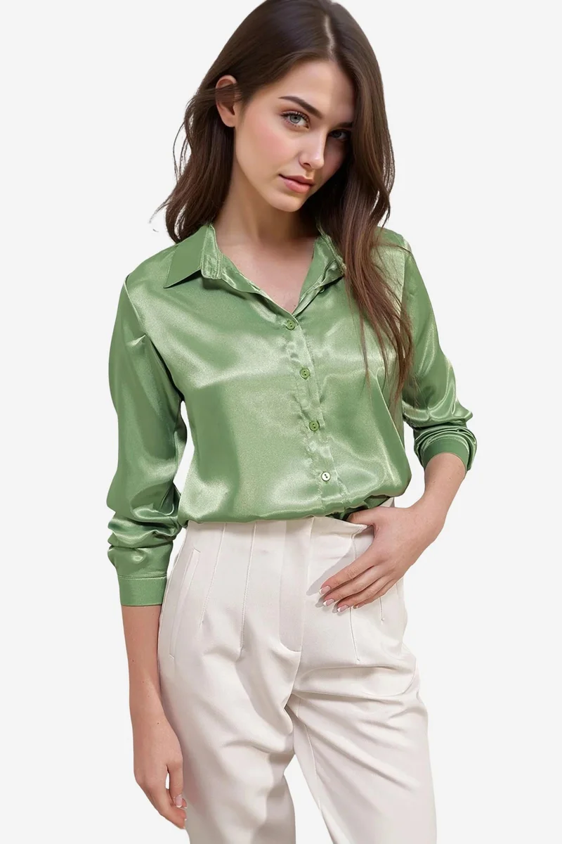 Big Dart BDART Satin Woven Button Shirt