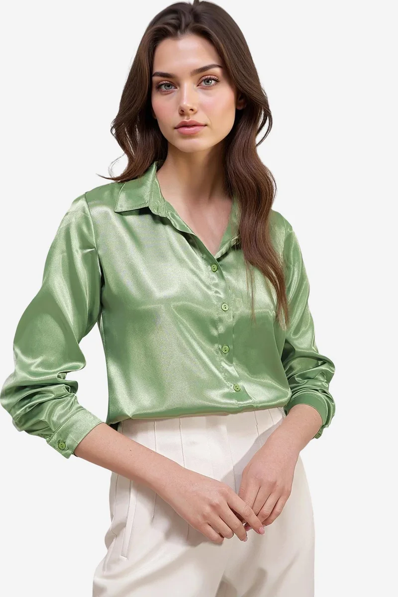 Big Dart BDART Satin Woven Button Shirt