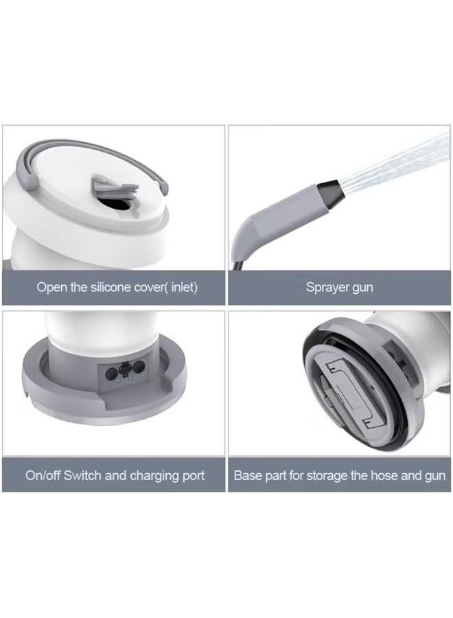 Portable Rechargeable Bidet Sprayer for Travel, Hiking and Camping with Rechargeable LED Light and 1L Water Tank