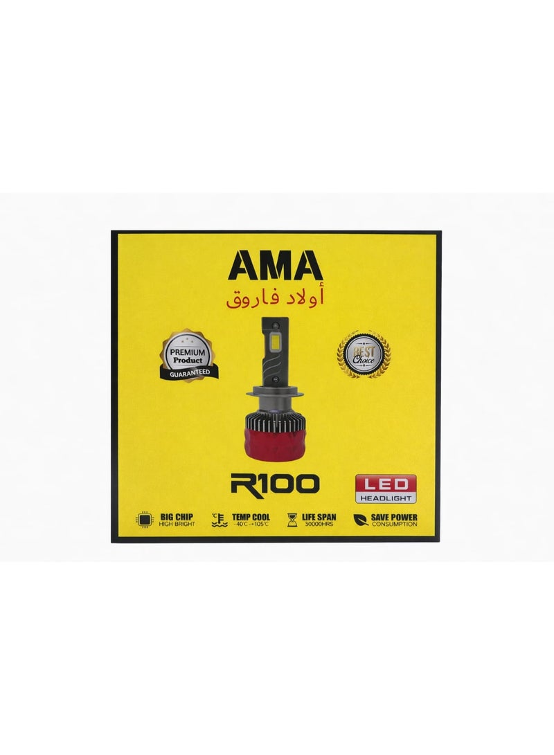 Ama R100 H4 LED Car Headlight Kit, Maximum Brightness 6000k - Image 1