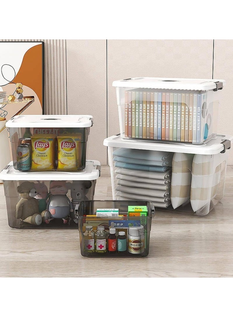 Storage Boxes Multi-Size Transparent Storage Box with Lid & Wheels – Stackable Organizer Bin with Front & Top Opening – Plastic Storage Container for Clothes, Toys, Pantry & Home Use