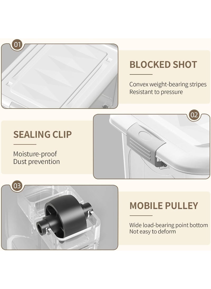 X الإصدار صناديق تخزين، صندوق تخزين شفاف متعدد الأحجام مع غطاء وعجلات - سلة تنظيم قابلة للتكديس بفتحة أمامية وعلوية - حاوية تخزين بلاستيكية للملابس والألعاب والمخزن والاستخدام المنزلي - Image 5