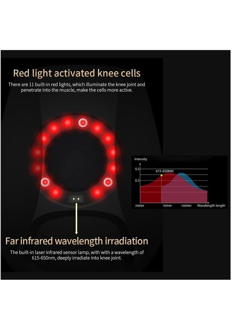 Knee Massager with Heat for Infrared Heated Pain Relief Electric Cordless Vibration Knee Massage Device for Reduces Knee Inflammation, Pain, Type C Charging, 3000mAh Battery - Image 5