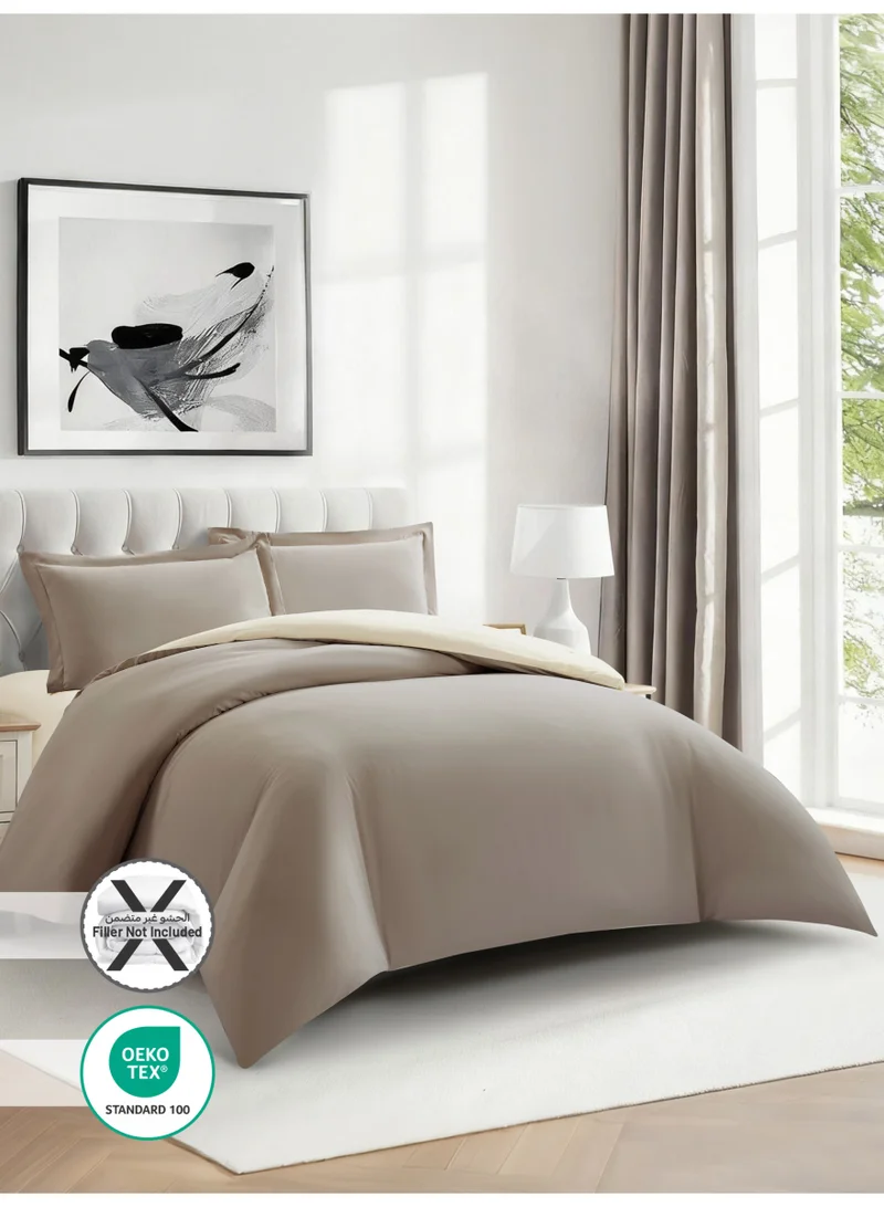 Donetella QUEEN (150x200 cm) Solid Duvet Cover Set, Fits 150 × 200 cm Bed, Queen Size 4-Piece Set, Brushed Microfiber Without Filler  | Best Price UAE