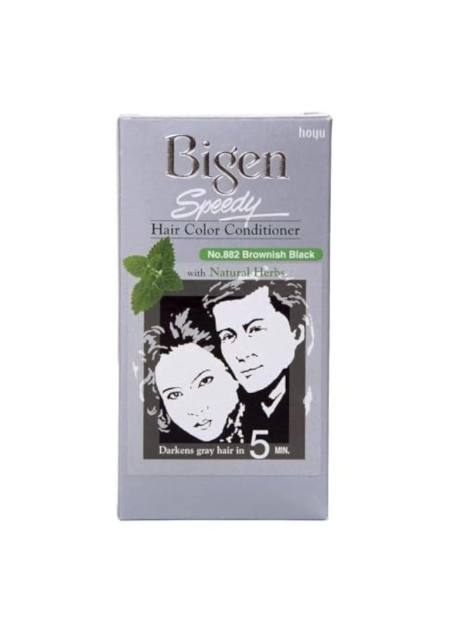 Bigen Speedy Hair Color, 40g + 40g - Brownish Black 882 (Pack of 1) - Image 1