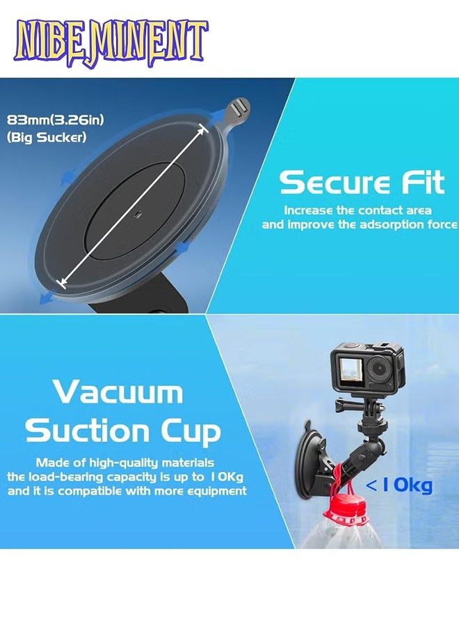 NIBEMINENT Suction Cup Mount for DJI Osmo Pocket 3，Action Camera Car Windshield Suction Cup Mount Window Vehicle Boat Camera Suction Cup Bracket Holder for DJI Osmo Pocket 3 Accessories - Image 3