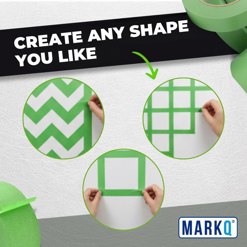 MARKQ شريط لاصق أخضر - عرض 2 بوصة، طول 20 ياردة - إزالة نظيفة، خطوط طلاء حادة - مثالي لمشاريع DIY، التسمية، الفنون والحرف (لفة واحدة) - Image 5