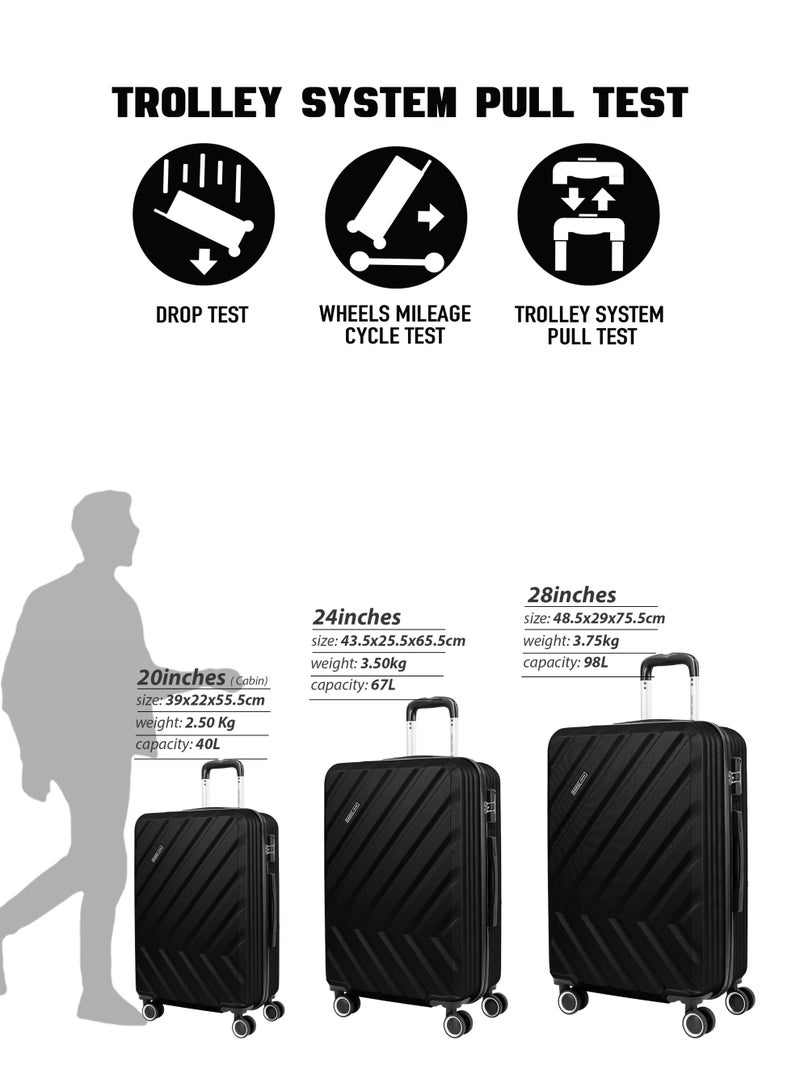 PARAJOHN Cabin Size 20-Inch ABS Lightweight Hardshell Luggage Trolley | carrying 2.5kg 4-Wheel Spinner Suitcase black - Image 5