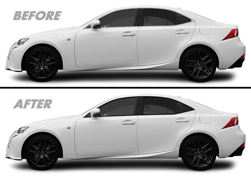 SlickMod Chrome Delete Blackout Vinyl Overlay for 2014-2020 Lexus is 300 350 200t Window Trim (Gloss Black) - Image 1