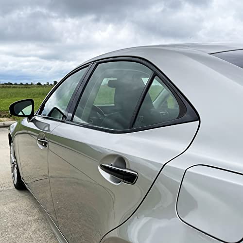 SlickMod Chrome Delete Blackout Vinyl Overlay for 2014-2020 Lexus is 300 350 200t Window Trim (Gloss Black) - Image 4