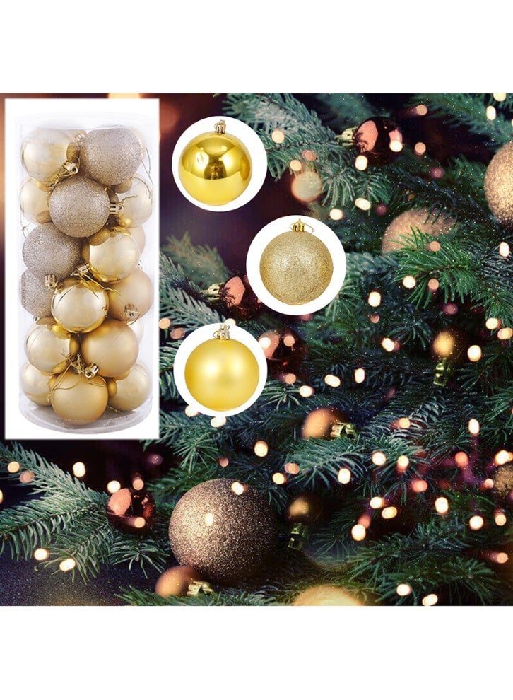 24 Pcs Christmas Ball Ornaments, 4cm Hanging Tree Decorations for Xmas Holiday, Wedding & Party Festive Decor - Image 5