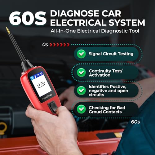 Autel Circuit Tester 2026, PowerScan PS100 Automotive Circuit Tester, 12-24V Electrical Short Open Breaker Circuit Finder, Digital Multimeter/Relay & Diode Resistance Tool Kit, 20FT Extra Cord - Image 3