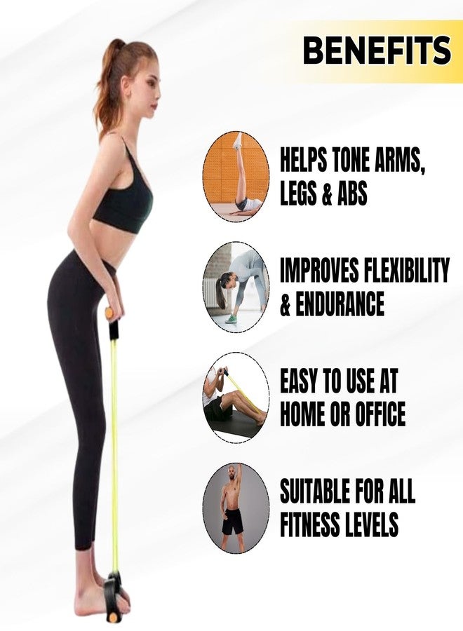 XYNO Pull Reducer Training Bands-4 Tubes Body Pedal Exerciser Yoga Crossfit Exercise, Arm Exercise, Tummy Body Building Training Men and Womeno (Multi) - Image 3
