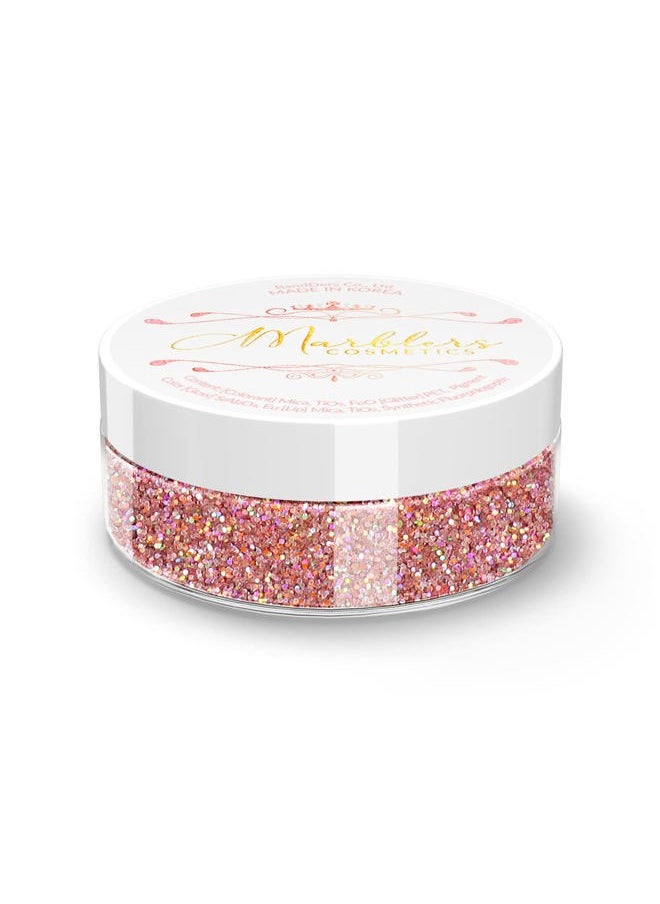 MARBLERS Holographic Face & Body Glitter [Holo Pink Rose] 0.18oz (5g) | Fine | Non-Toxic | Vegan | Cruelty-Free | Ethically Sourced | Festival Makeup | Eye, Hair, Nail, Eyeshadow | Cosmetic Grade  - Image 1