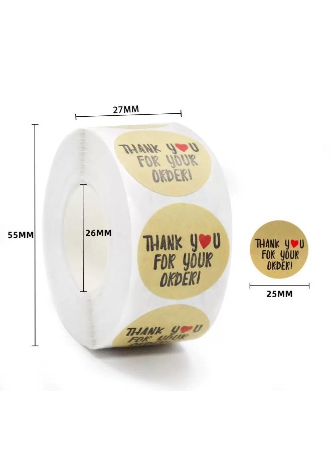 Thank You for Your Order Stickers with Black Writing – Pack of 1 { 500 stickers]