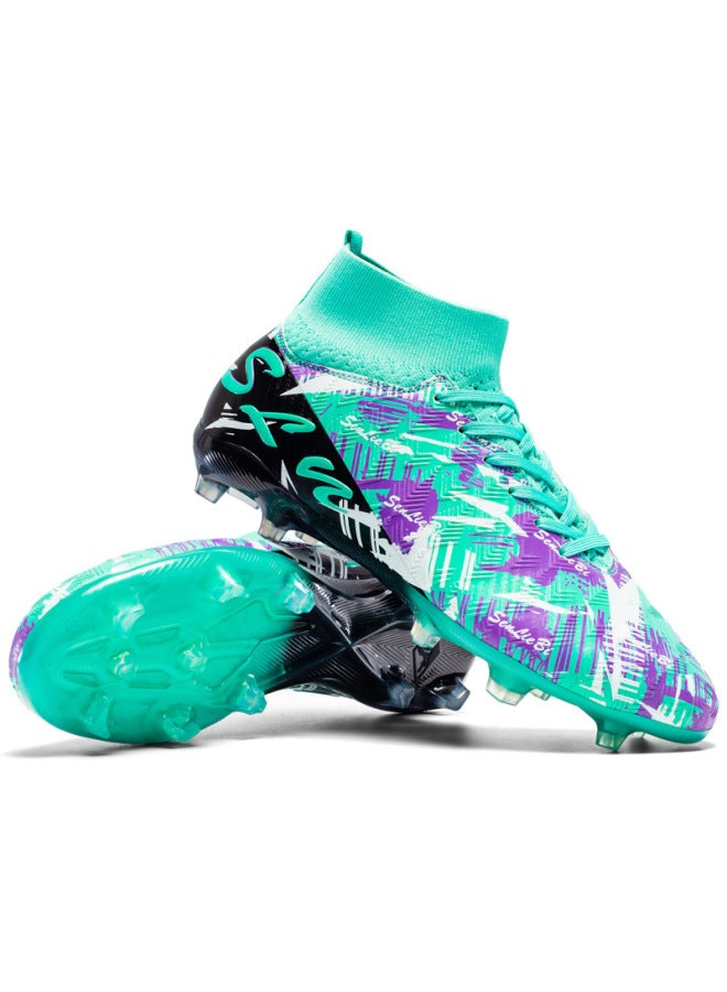 High-top Soccer Shoes For Boys And Girls, Tf Cleats For Adults, Breathable Non-slip Grass Sports Shoes