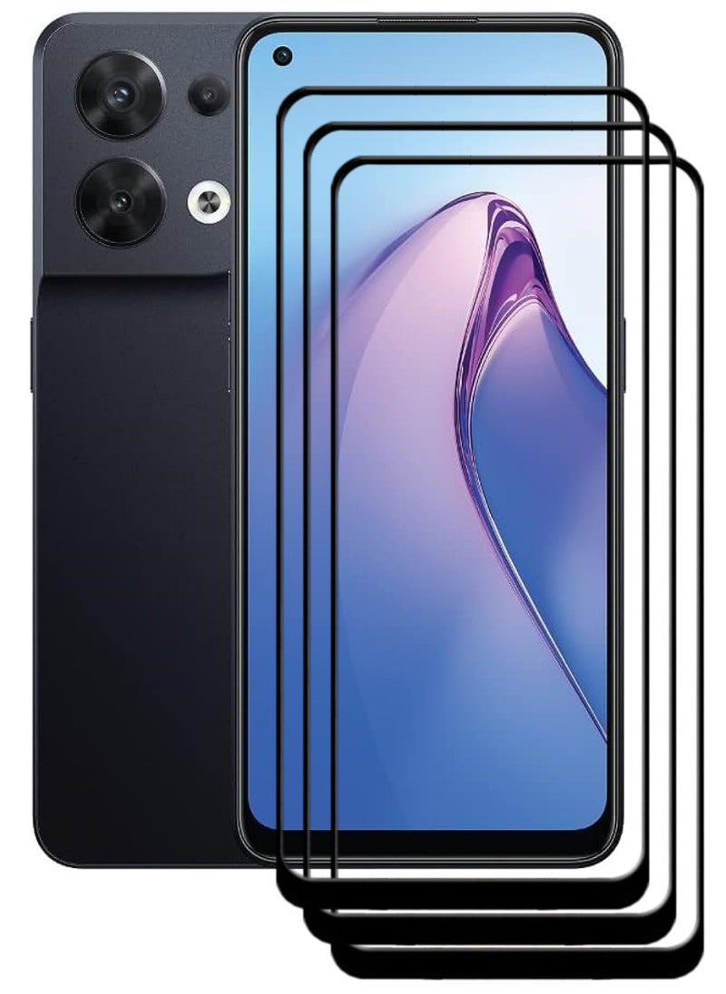ACLIX 3 Pieces Antistatic ESD Dustproof Premium Quality High Definition Tempered Glass Screen Protector Designed For Oppo Reno8 - Image 1