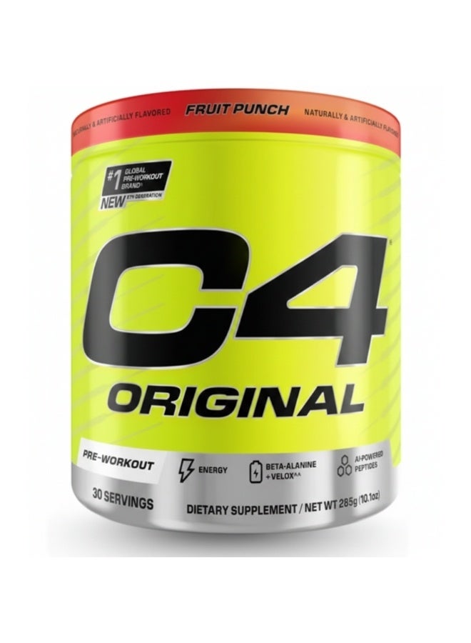 Cellucor C4 Original Pre-Workout Powder – Fruit Punch Flavor 200mg Caffeine, 2g CarnoSyn Beta-Alanine, Creatine Nitrate Sugar-Free Energy & Endurance Formula 285g 30 Servings - Image 1
