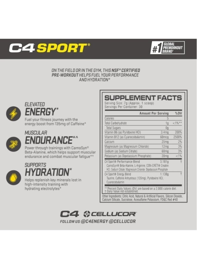 Cellucor C4 Original Pre-Workout Powder – Fruit Punch Flavor 200mg Caffeine, 2g CarnoSyn Beta-Alanine, Creatine Nitrate Sugar-Free Energy & Endurance Formula 285g 30 Servings - Image 4
