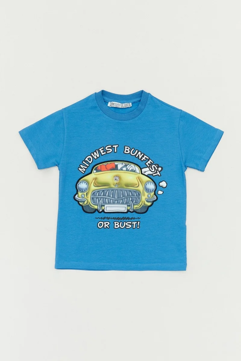 FullaModa Car Printed Illuminated Boy's T-Shirt