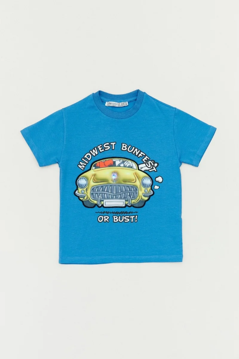 FullaModa Car Printed Illuminated Boy's T-Shirt