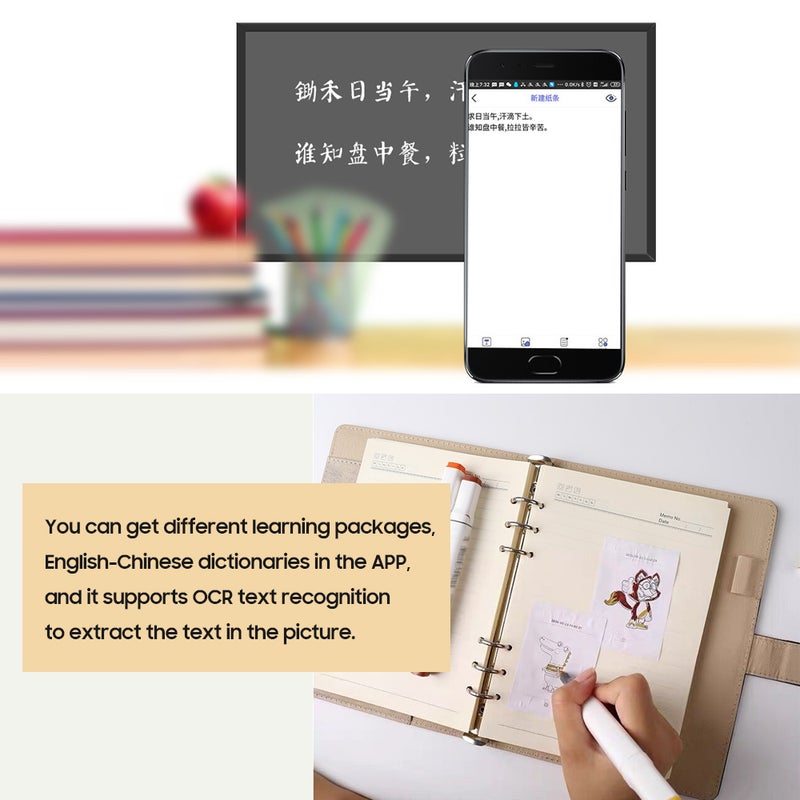 Pocket Printer Mini BT Thermal Printer Compatible with iOS & Android Paper Printer Portable Label Sticker Receipt Printer for Working Listing/Study Notes/Travel Journal - Image 3