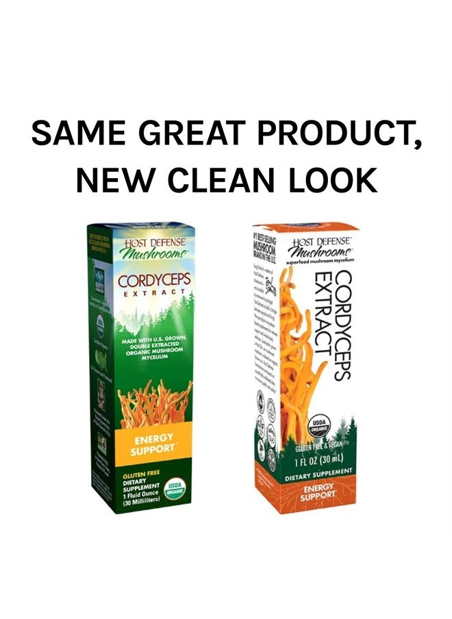 Host Defense - , Cordyceps Extract, Supports Energy and Stamina, Mushroom Supplement, Plain, 1 fl oz - Image 1